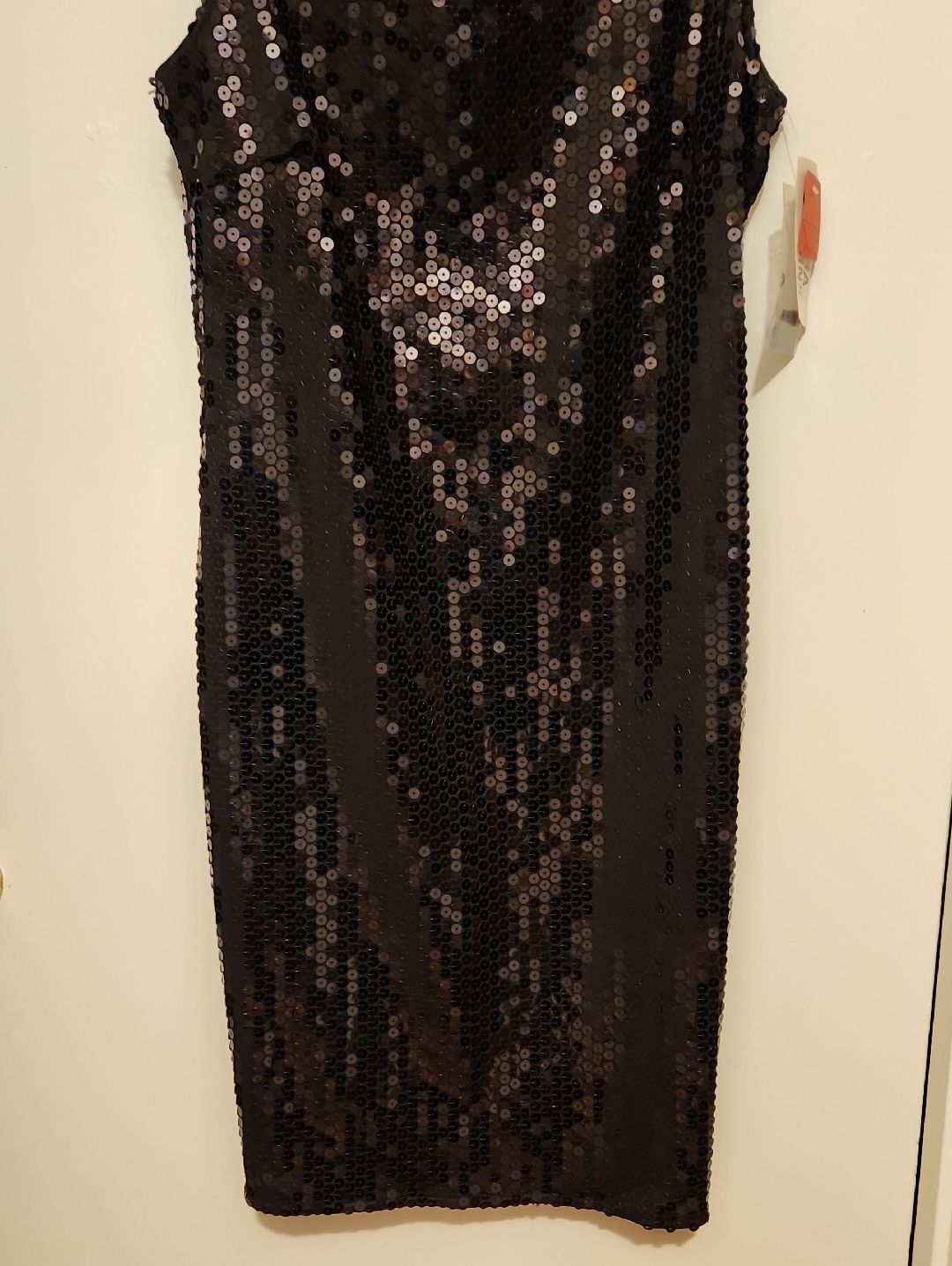 Nwt Moda Int'l Black Sequin Sleeveless Sheath Dress Scoop Back Size 7/8 — image 2 of 8